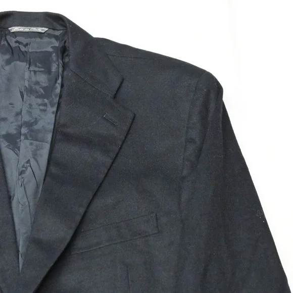 Vtg Mario‎ Caldi 48R Navy Blue Flannel Italy Old Money Suit Jacket Sport Coat